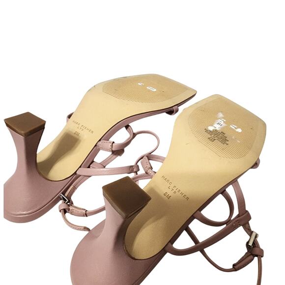 MARC FISHER LTD NWOT Size 8M Pink Dennie Square Toe Strappy Mid Heel Sandals - Picture 9 of 9